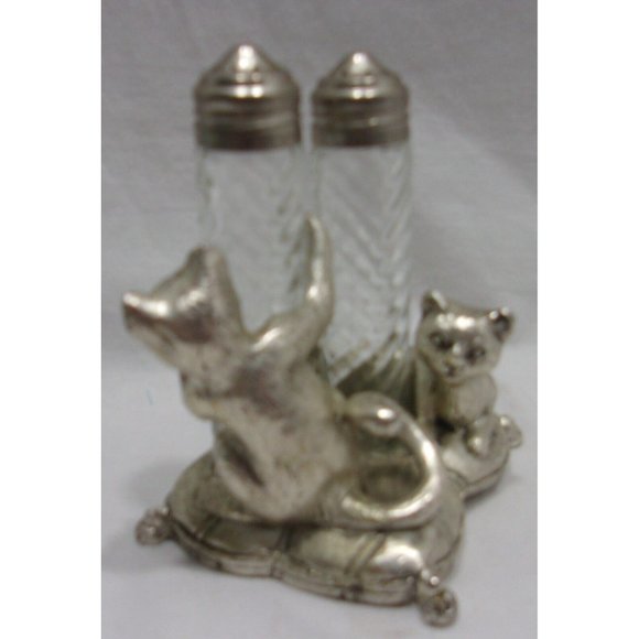 VTG Arthur Court Silver Plated Kitty Cats Kittens Playing Salt & Pepper Shakers - Picture 2 of 8